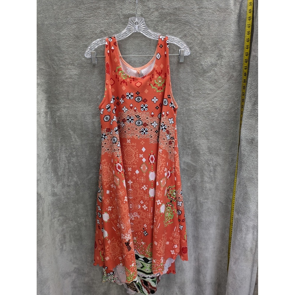 Handmade Boho Midi Dress Womens 10 Sleeveless Geometric Multicolor